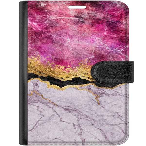 Kompatibelt Plånboksfodral till Apple iPhone Duo Rosa marmorgrafik rosa