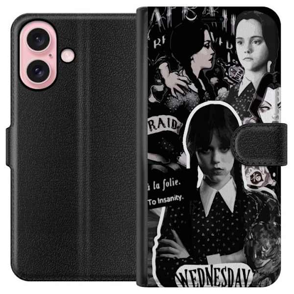 Apple iPhone 16 Tegnebogsetui Wednesday Addams