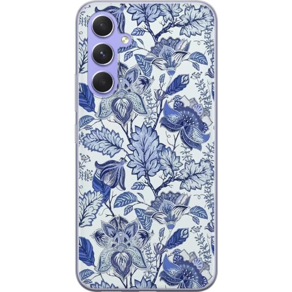 Kompatibelt Mobildeksel til Samsung Galaxy A54 Blomster Blå...
