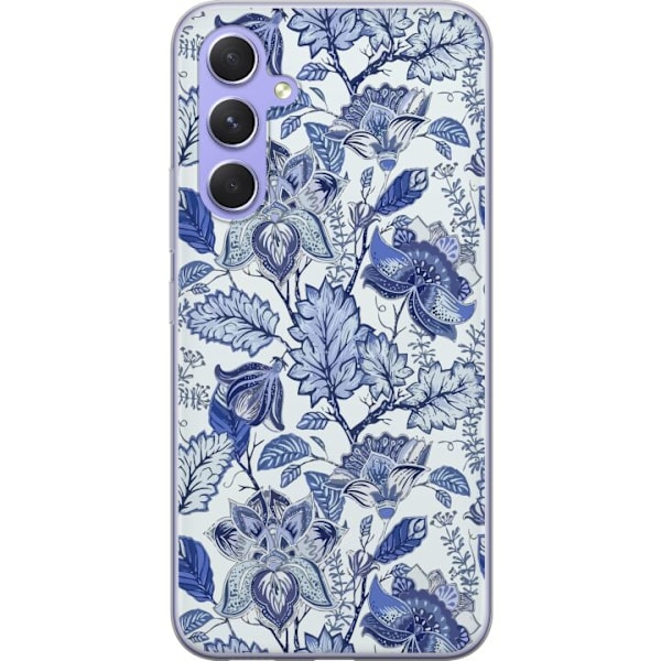 Samsung Galaxy A54 Läpinäkyvä kuori Kukat Sininen...