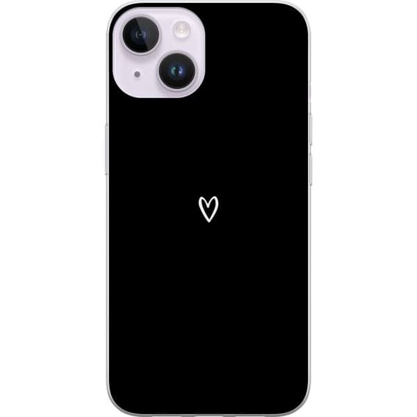 Kompatibelt Mobildeksel til Apple iPhone 14 Svart Hjerte