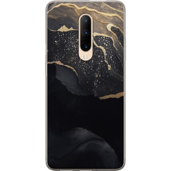 OnePlus 7 Pro Läpinäkyvä kuori Musta kulta abstrakti