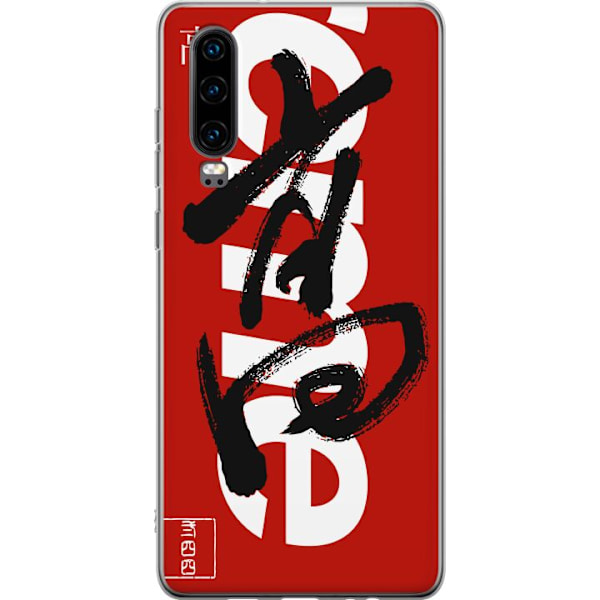 Huawei P30 Gennemsigtig cover Supreme Rød Graffiti Streetwear Design Modeikon Trend Graffitimønster Populært Urban Streetmode