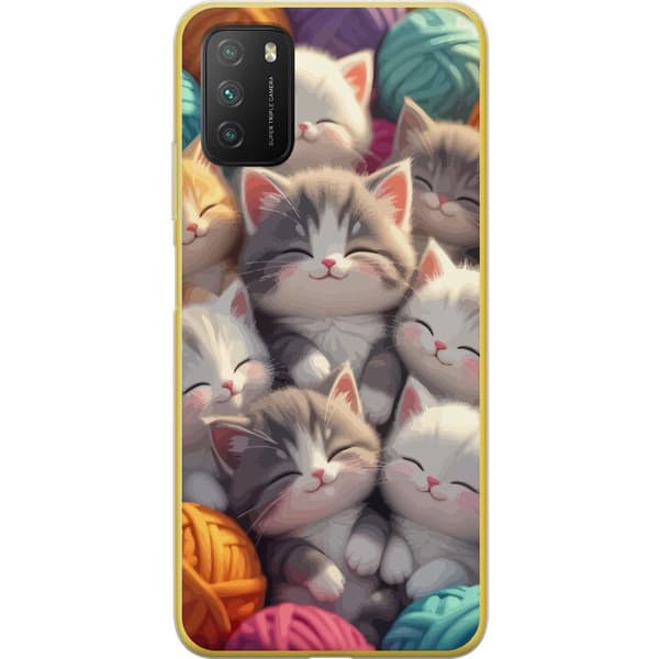 Kompatibelt Mobilskal till Xiaomi Poco M3  Sovande kattungar beige