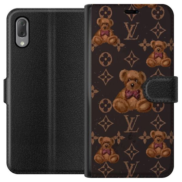 Sony Xperia L3 Plånboksfodral Louis Vuitton Teddy Bear Mönster Lyx Mode Design Populärt Motiv Fashion Trend Lyxiga Accessoarer