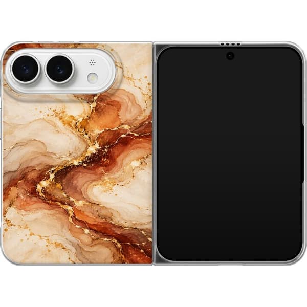 Kompatibelt Mobildeksel til Apple iPhone Duo Bronsemarmor beige