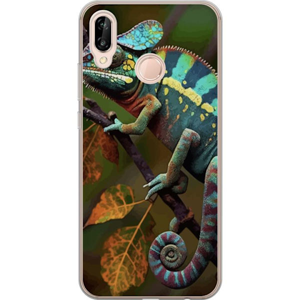 Huawei P20 lite Läpinäkyvä kuori Lisko Graafinen Streetwear Suunnittelu Eläinmalli Moderni Kaupunkityyli Suosittu Motiivi Luova Taide Trendi