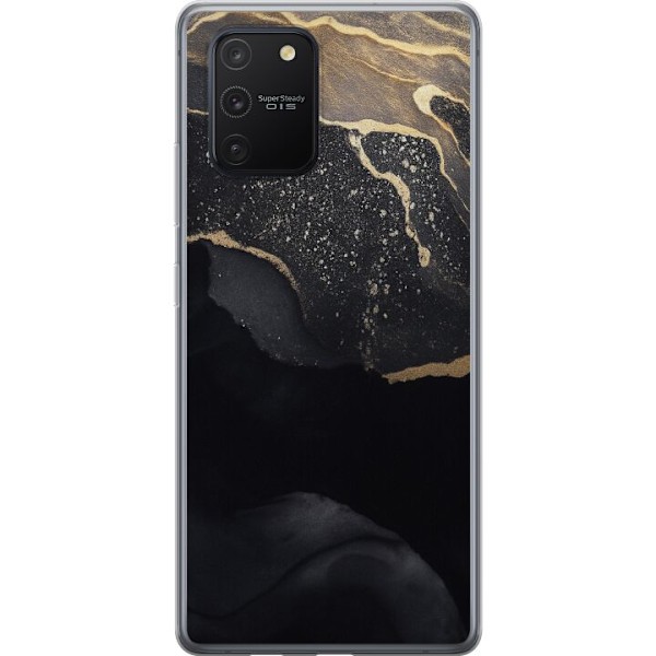 Samsung Galaxy S10 Lite Genomskinligt Skal Svart guld abstrakt