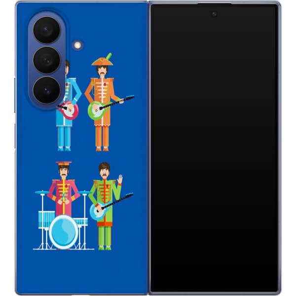 Kompatibelt Mobildeksel til Samsung Galaxy Z Fold7 Blått retrobånd blå