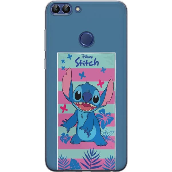 Kompatibelt Mobildeksel til Huawei P smart Stitch med tropiske blader og pastellstriper blå
