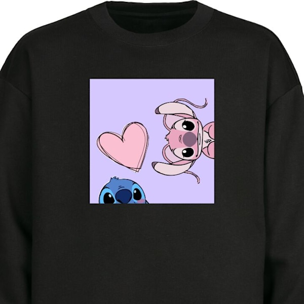 Sweatshirt til Voksne | Klassisk Collegebluse stitch vs stich sort L