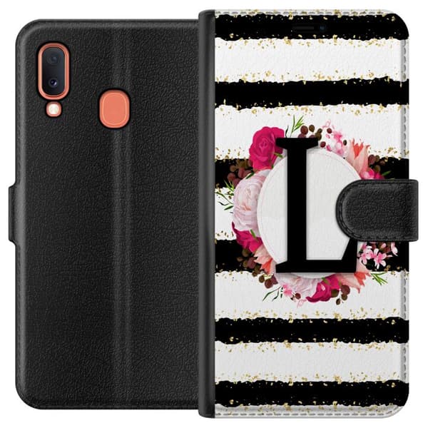 Kompatibel Tegnebogsetui til Samsung Galaxy A20e Bogstavet L
