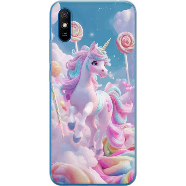 Xiaomi Redmi 9AT Genomskinligt Skal Enhörning Candy Pastell Kawaii Motiv Söt Populär Färg Grafiskt Trend Barn Motiv Fantasy Art