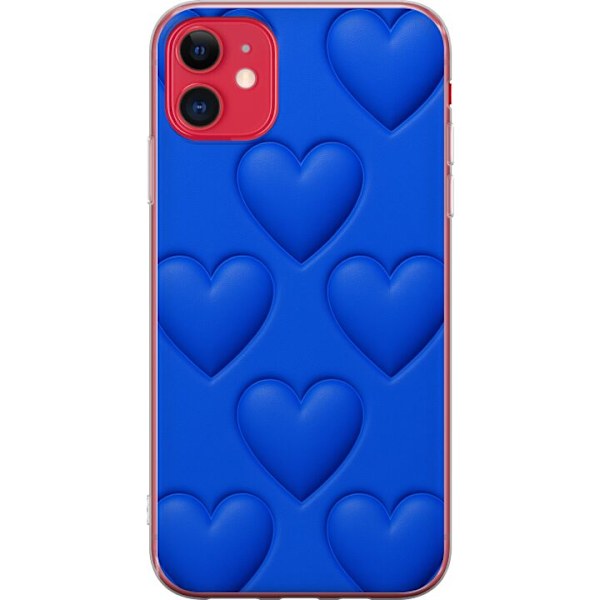 Apple iPhone 11 Läpinäkyvä kuori Siniset Sydämet