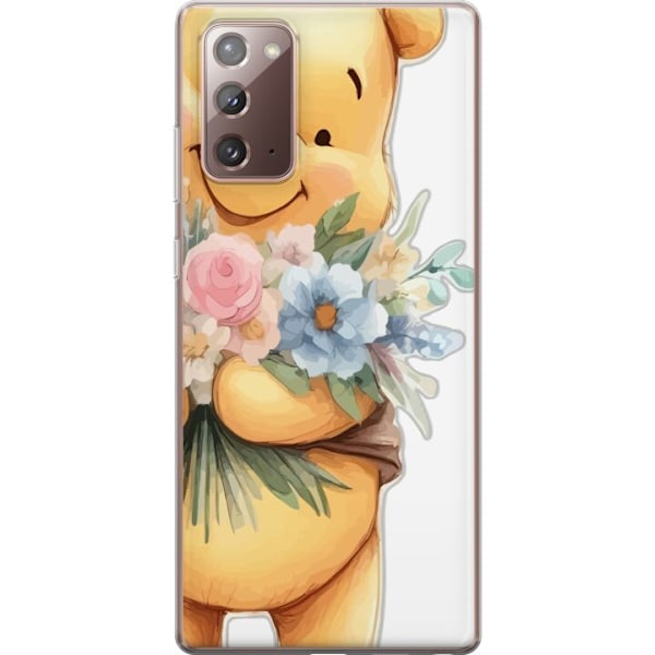 Samsung Galaxy Note20 Läpinäkyvä kuori Nalle Puh kukkien ka