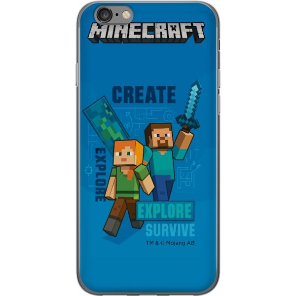 Apple iPhone 6 Läpinäkyvä kuori Minecraft Luolastot