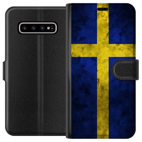 Kompatibelt Lommeboketui til Samsung Galaxy S10+ Sverige Flag