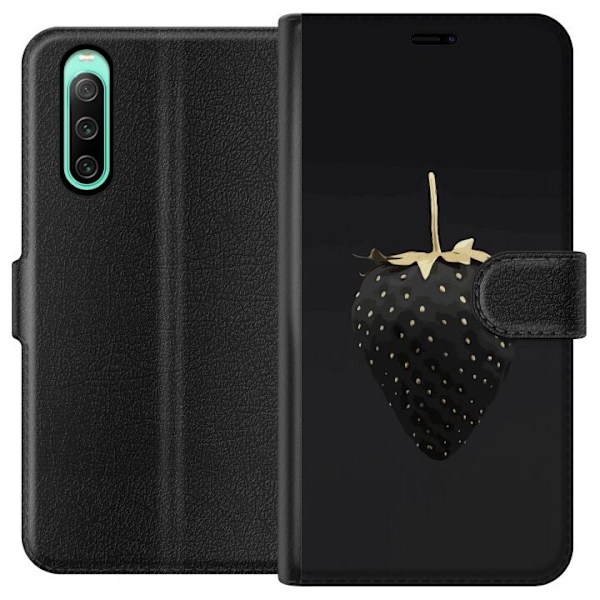 Sony Xperia 10 IV Tegnebogsetui Luksus Jordbær