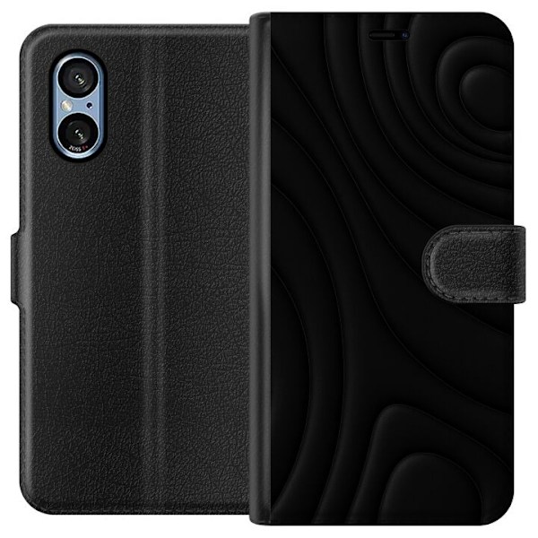 Sony Xperia 10 VI Tegnebogsetui Sorte Bølger