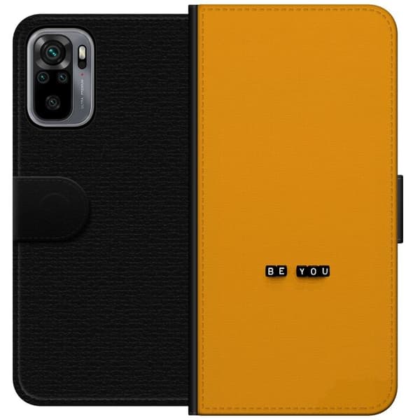 Kompatibelt Plånboksfodral till Xiaomi Redmi Note 10S Be You text orange