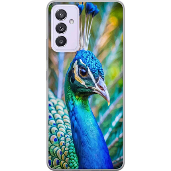 Samsung Galaxy A82 5G Genomskinligt Skal Påfågel Fjädrar Färgstark Design Fågelmotiv Exotiskt Grafiskt Motiv Natur Lyxig Dekoration