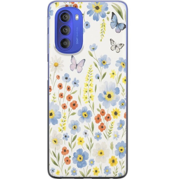 Motorola Moto G51 5G Läpinäkyvä kuori Kesäkukat