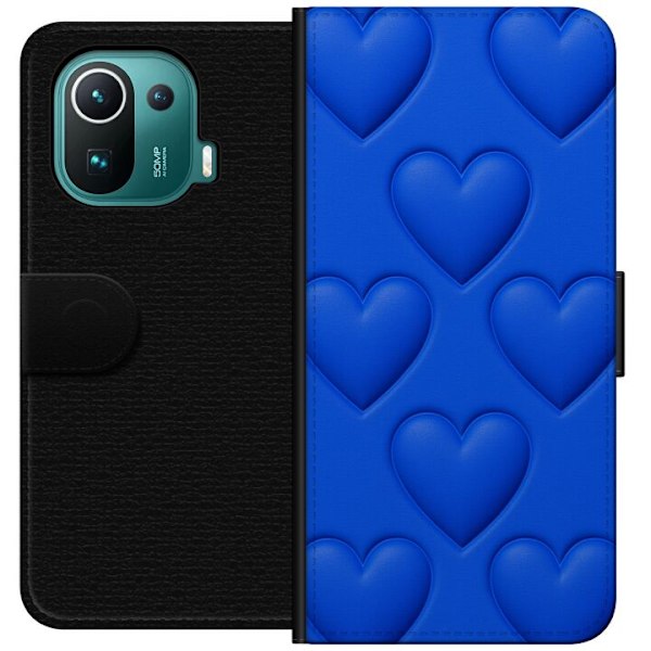 Xiaomi Mi 11 Pro Lommeboketui Blå Hjerter