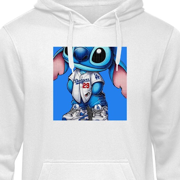 Hoodie för Vuxen | Bekväm Huvtröja Stitch vit XXL