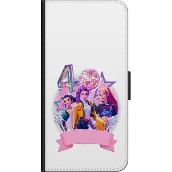 Kompatibel Tegnebogsetui til Xiaomi Redmi Note 9 Pro Popstjärnor nummer fyra pink