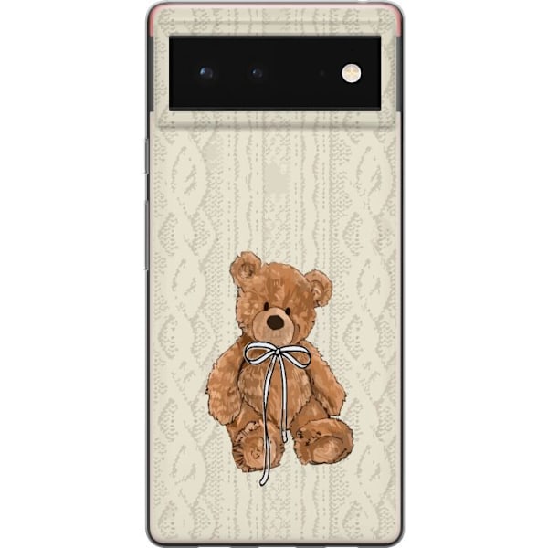Google Pixel 6 Genomskinligt Skal Liten Nalle – klassisk nalle i enkel design