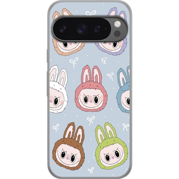Google Pixel 9 Pro XL Läpinäkyvä kuori Pastel Labubu
