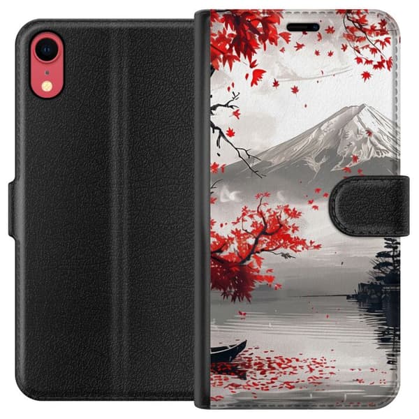 Kompatibelt Plånboksfodral till Apple iPhone XR Crimson Fuji röd
