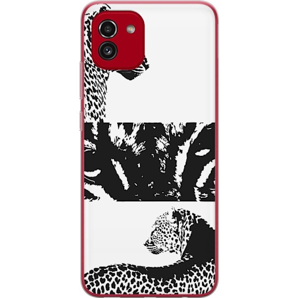 Samsung Galaxy A03 Läpinäkyvä kuori Leopard Faces