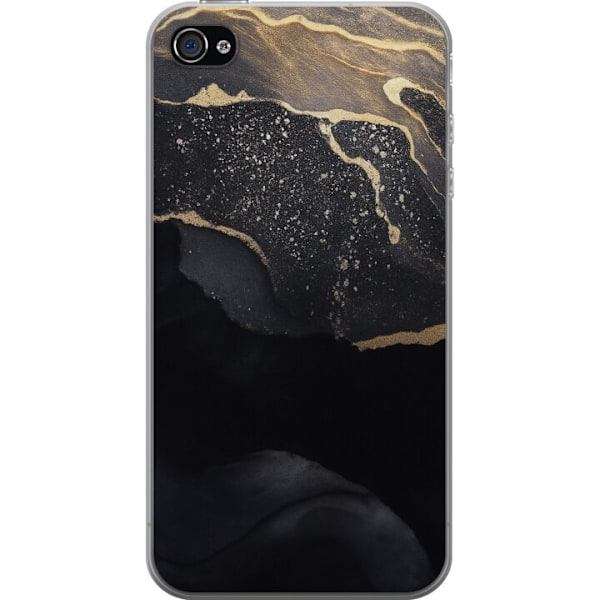 Apple iPhone 4s Genomskinligt Skal Svart guld abstrakt