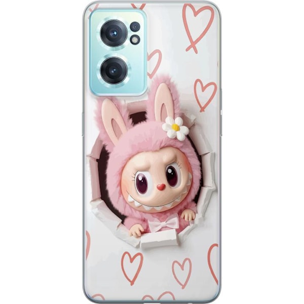 OnePlus Nord CE 2 5G Läpinäkyvä kuori Labubu Sydän Taustakuva Pop Mart Rakkausteema Hahmodesign Suosittu Motiivi Keräilytaideteossarja