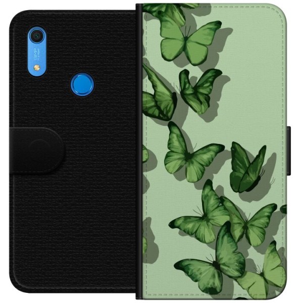 Huawei Y6s (2019) Plånboksfodral Gröna Fjärilar
