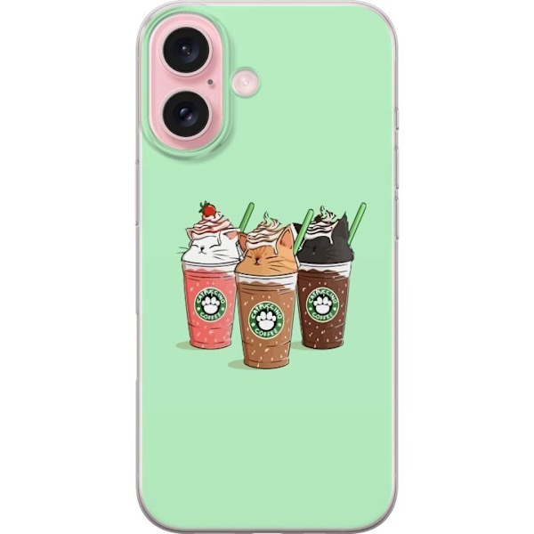 Apple iPhone 16 Gennemsigtig cover Catpuccino