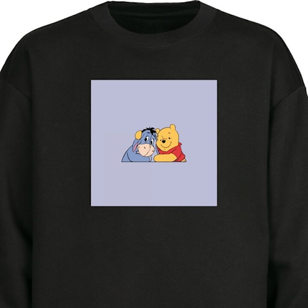 Sweatshirt for Voksen | Klassisk Collegegenser Nalle Puh og Io svart M