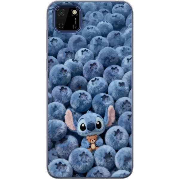 Kompatibelt Mobilskal till Huawei Y5p Blå figur bland blåbär blå