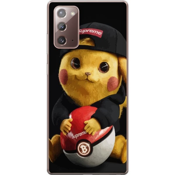 Samsung Galaxy Note20 Genomskinligt Skal Pikachu Supreme