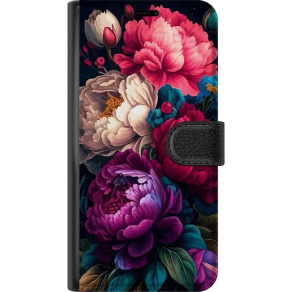 Kompatibel Tegnebogsetui til Apple iPhone 15 Färgglada blommor