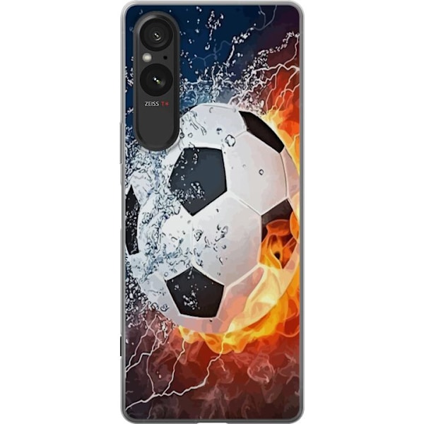 Sony Xperia 10 VI Genomskinligt Skal Fotboll Eld