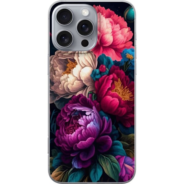 Apple iPhone 16 Pro Max Läpinäkyvä kuori Färgglada blommor