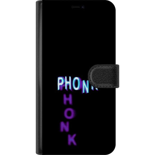 Kompatibelt Plånboksfodral till Apple iPhone 8 Plus Phonk neontext på svart svart