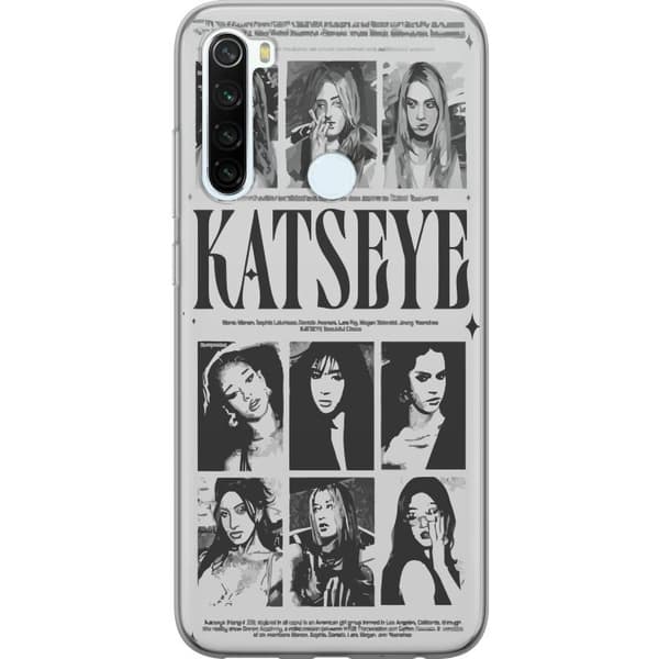 Kompatibelt Mobilskal till Xiaomi Redmi Note 8 KATSEYE svartvit poster grå