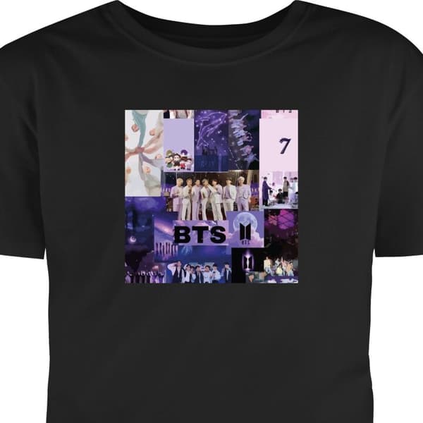 T-shirt til Voksen Sort Medium BTS sort M