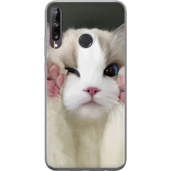 Huawei P40 lite E Genomskinligt Skal Katt Hej