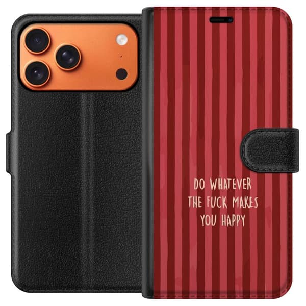 Kompatibel Tegnebogsetui til Apple iPhone 17 Pro Max Gör det som gör dig glad rød