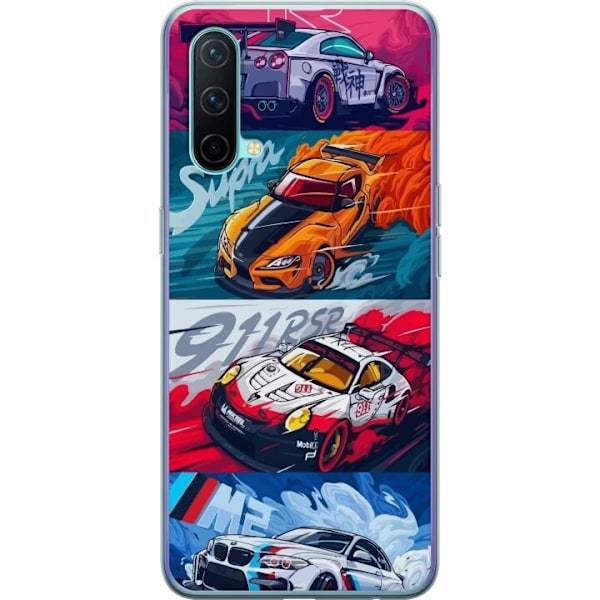 OnePlus Nord CE 5G Läpinäkyvä kuori Nopeat Autot - Piirrett