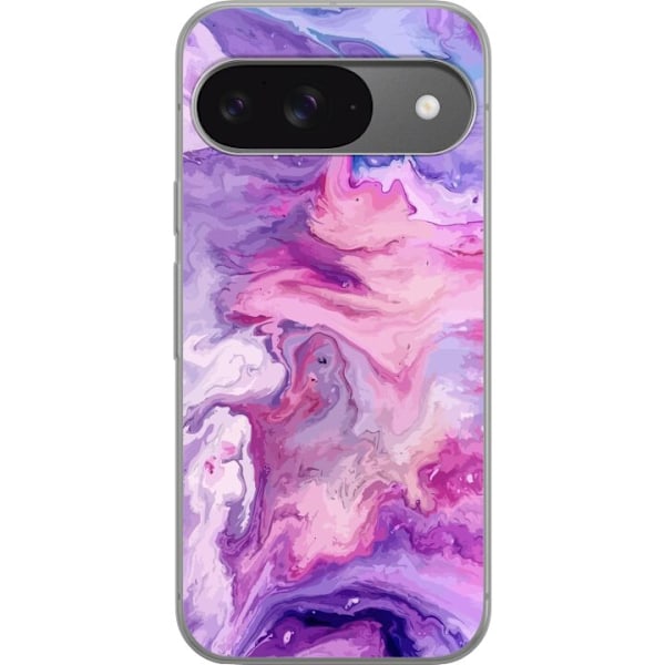 Google Pixel 9 Gennemsigtig cover Marmor Lilla